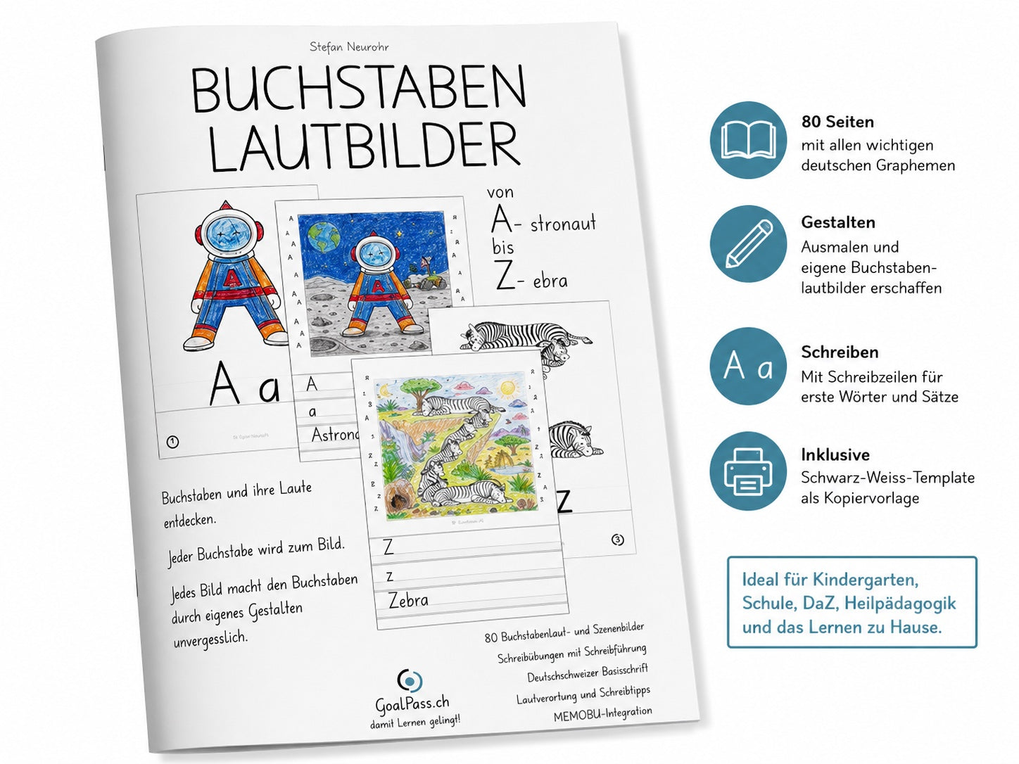 BUCHSTABENLAUTBILDER zum Selbergestalten (A4, 80 S.)